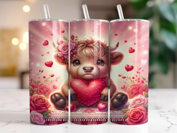 Baby Highland Cow Valentine Tumbler Wrap: A Designer's Review