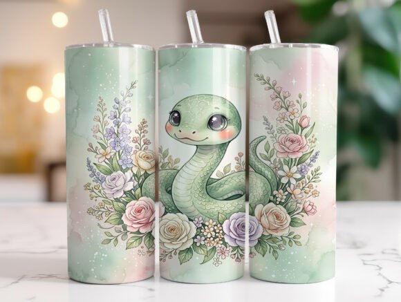 Cute Snake Floral 20oz Tumbler Wrap: A Designer's Review