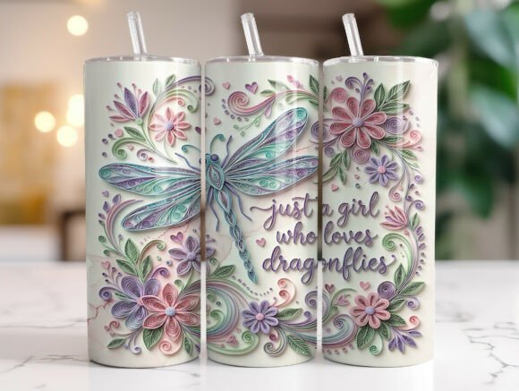 Dragonfly Floral Quote 20oz Tumbler Wrap Review