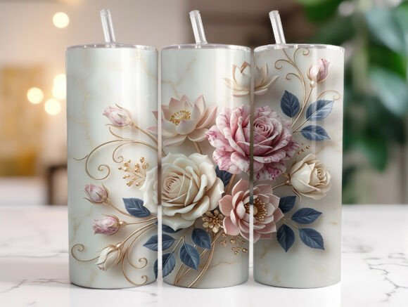 Elegant Pink Rose 20oz Tumbler Wrap PNG Review