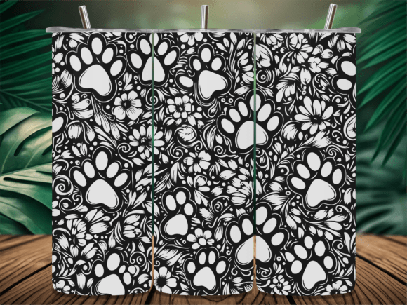 Floral Paw Print Pattern Tumbler: A Designer's Review