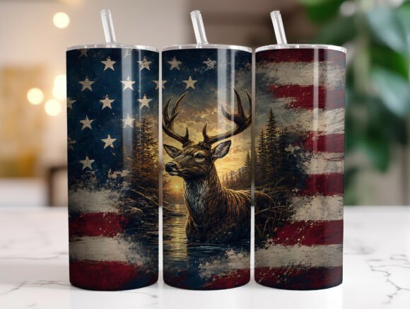 Patriotic Majestic Buck 20oz Tumbler: A Designer's Review