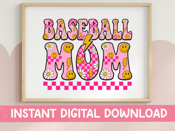 Review: Baseball Mom SVG PNG Checkered Retro for Embroidery