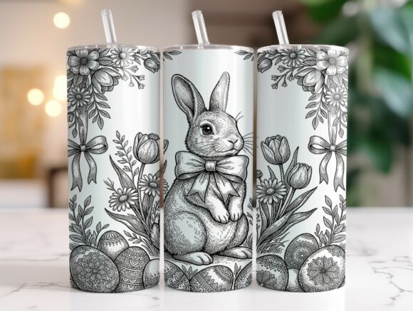 Review: Black and White Easter Bunny Tumbler Design
