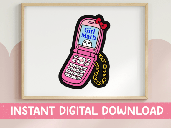 Review: Girl Math Flip Phone Pink SVG for Embroidery