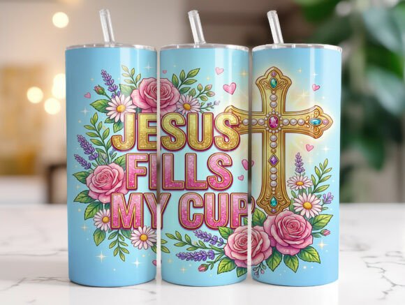 Review: Jesus Fills My Cup Floral Cross Design