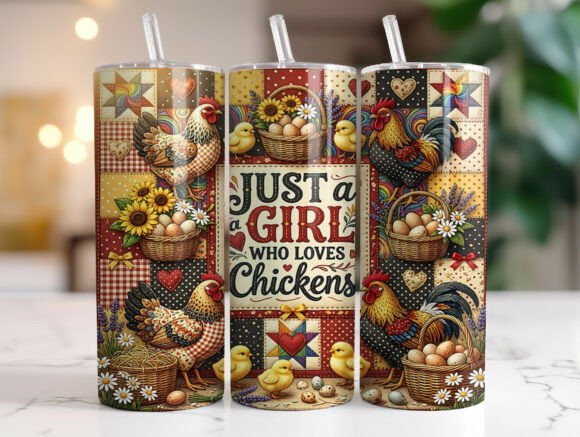 Review: Patchwork Chicken Lover 20oz Tumbler PNG for Embroidery