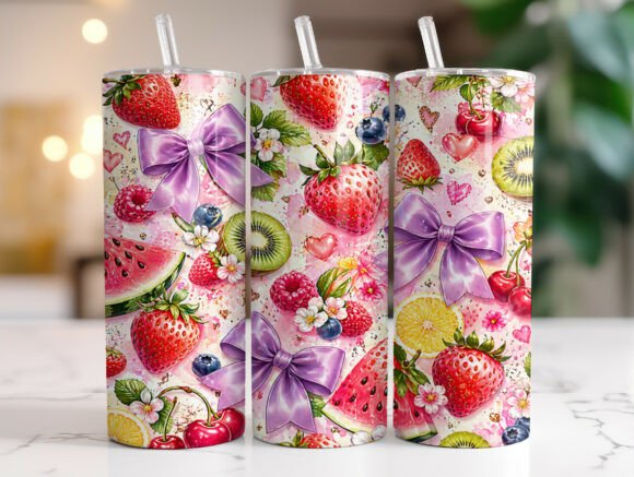 Review: Strawberry Bow Fruit 20oz Tumbler Wrap Design