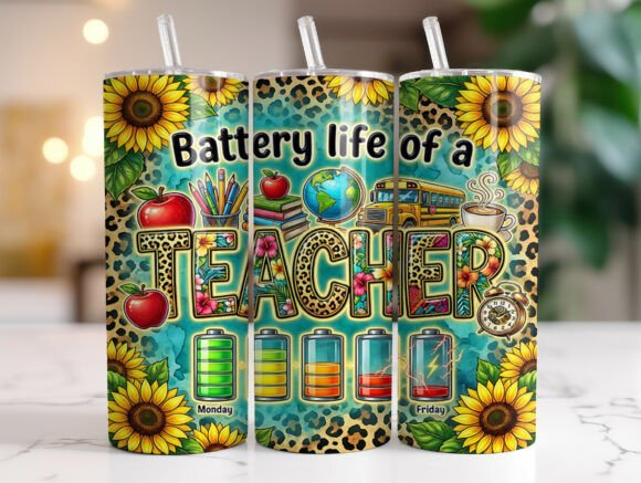 Review: Teacher Battery Life Floral Tumbler Wrap for Embroidery