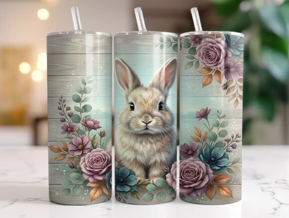 Rustic Spring Floral Bunny 20oz Tumbler Design Review