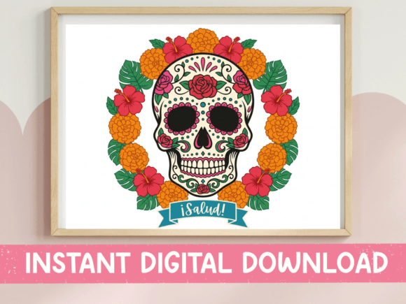 Sugar Skull SVG PNG Marigold Wreath: A Designer's Review