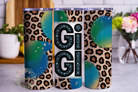 Teal Leopard Glitter GIGI 20oz Tumbler Design Review